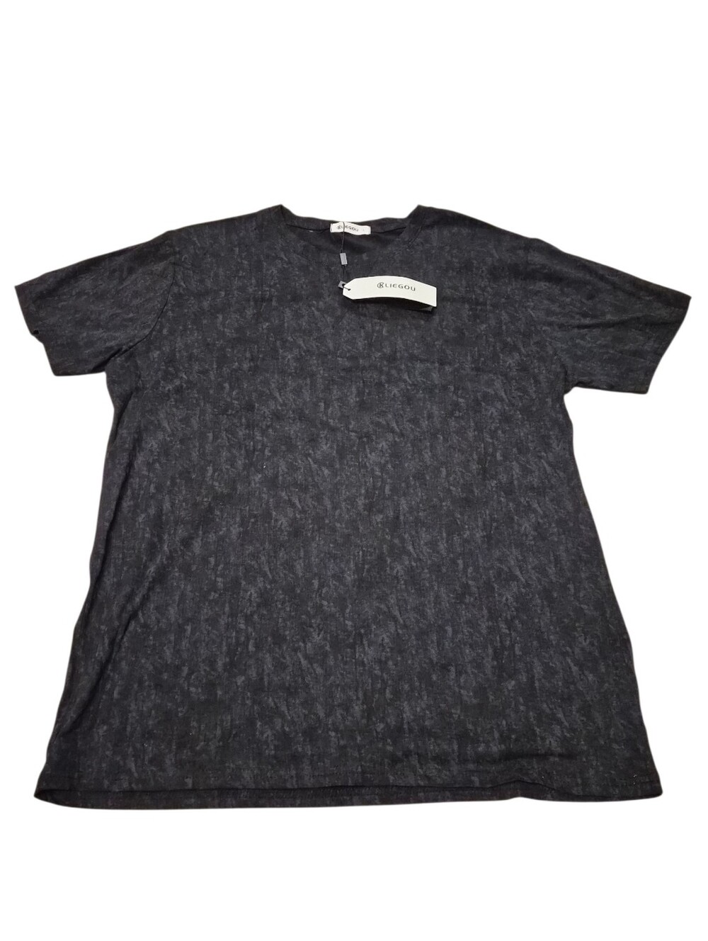 Liegou Acid Wash Black T-Shirt Size Large NWT